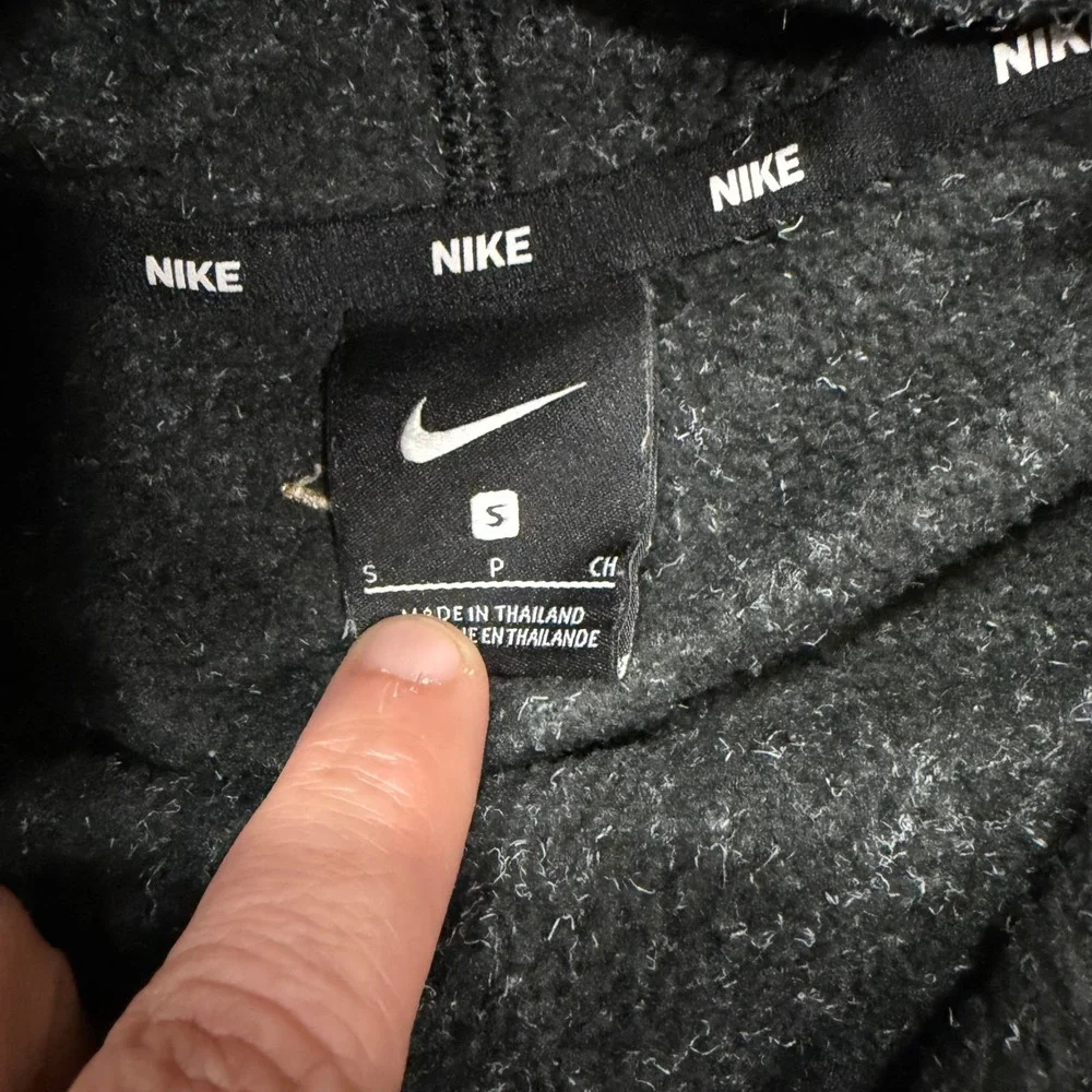 Nike Womens Fleece Funnel Neck Hoodie Charcoal Grey Marl Pullover Small